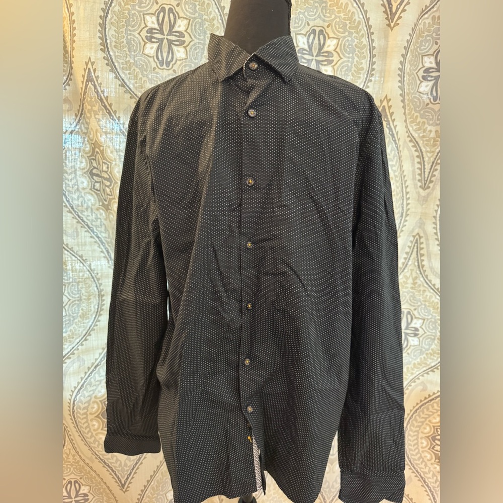 Denim & Flower Men’s Black and White Patterned Shirt